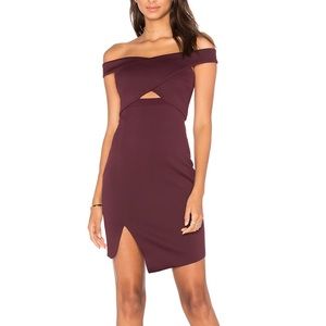 BEC & BRIDGE off the shoulder cocktail dress